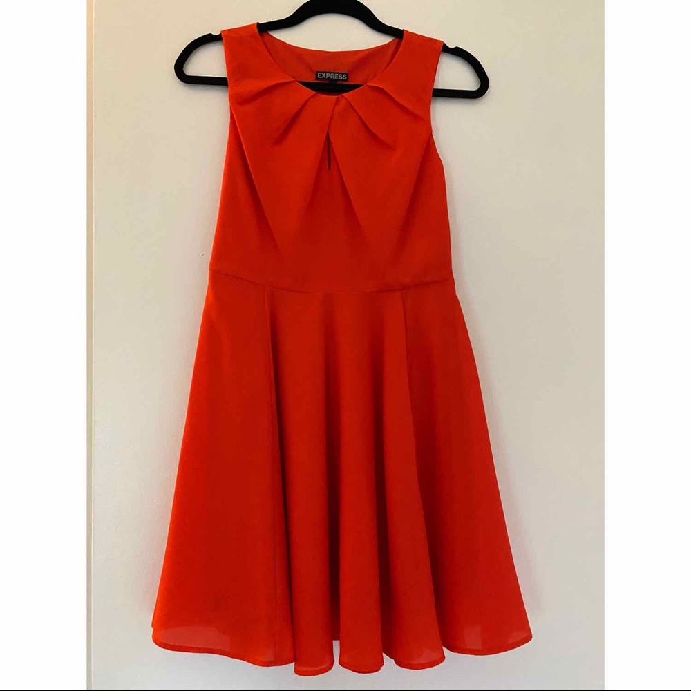 Express Red Skater Dress (Small, Size 4)